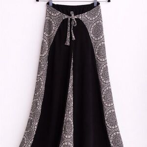 Boho wide leg slit yoga pants